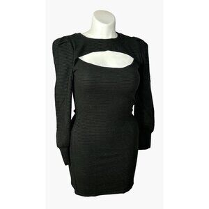 Steve Madden BB Dakota Women’s M Black Mini Sweater Dress Long Sleeve Cutout